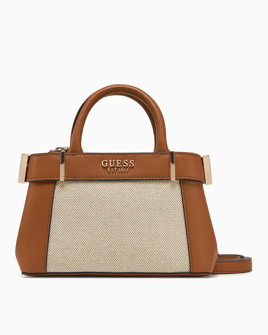 Guess Anadela Satchel Mini El Çantası Natural Cognac