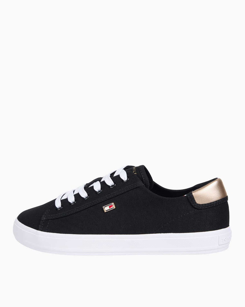 Tommy Hilfiger Canvas Lace Up Sneaker Black