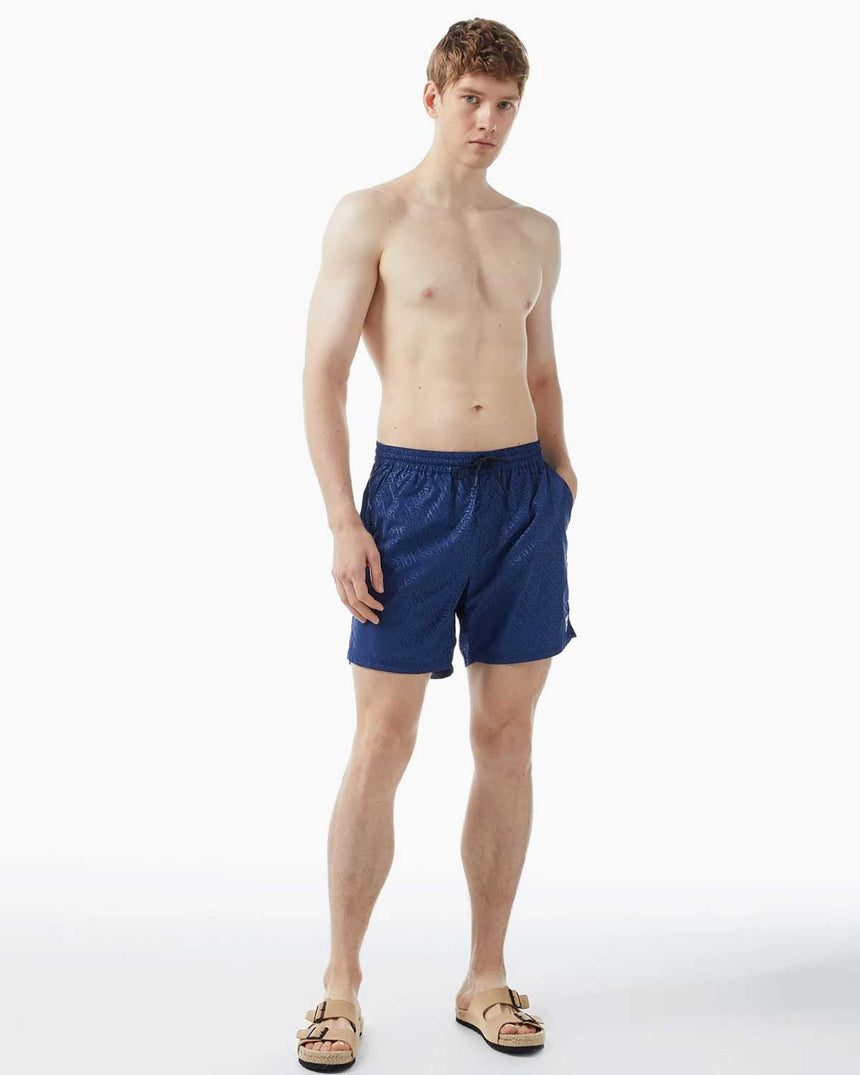 Guess Swimtrunk Bottoms Deniz Şortu Blue Embossed Logo