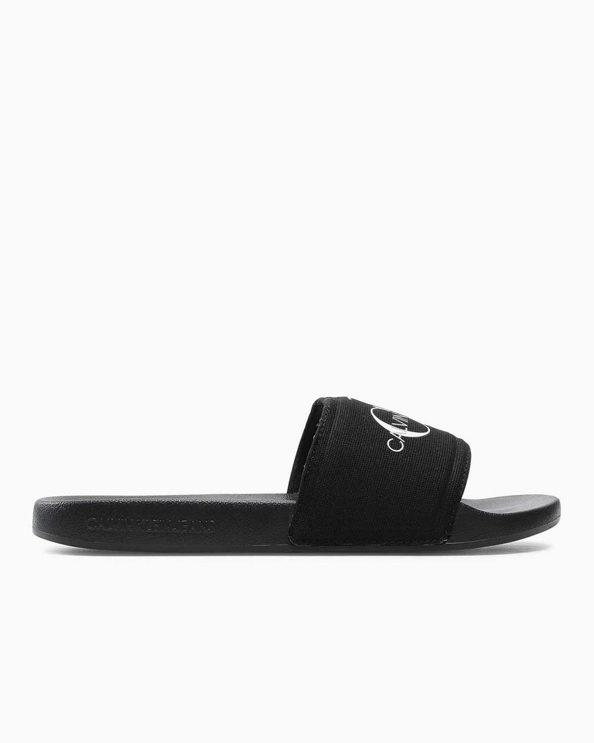 Calvin Klein Slide Monogram Erkek Terlik Black/Bright White