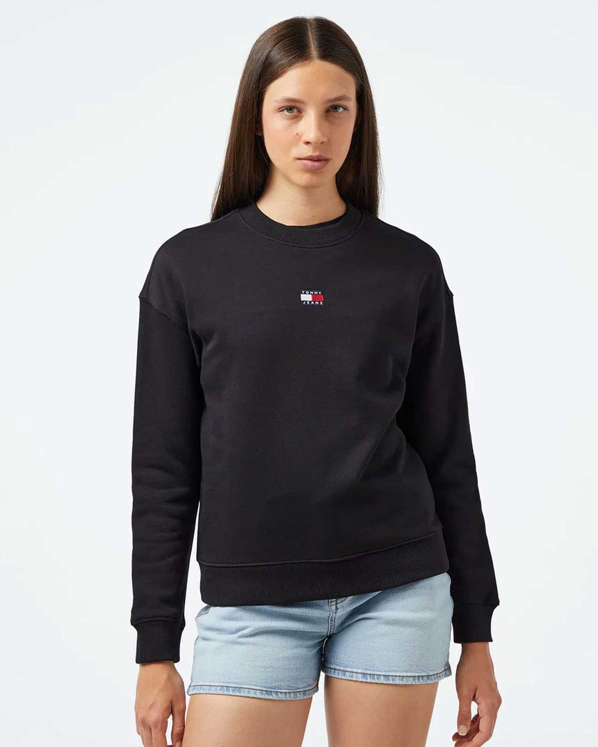 Tommy Hilfiger Badge Crew Pullover Sweatshirts Black