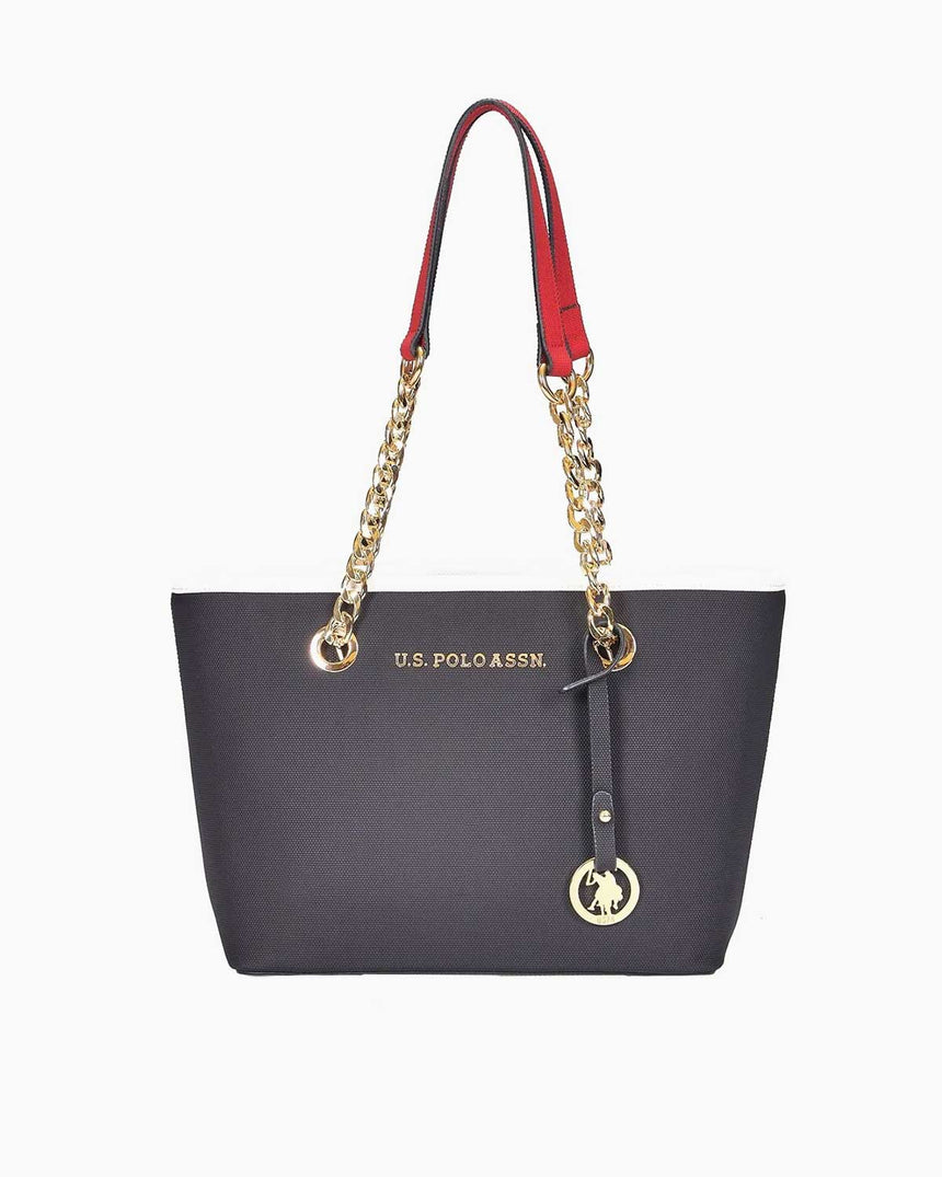 Us Polo Assn Zincir Detaylı Omuz Çantası Lacivert - Kırmızı - Beyaz