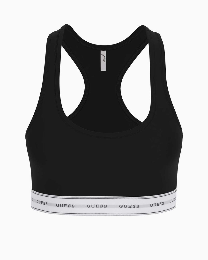 Gues Carrie Logolu Bralette Jet Black