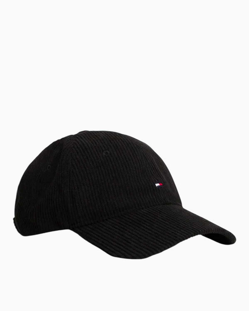 Tommy Hilfiger 6 Panelli Şerit Desenli Erkek Şapka Black