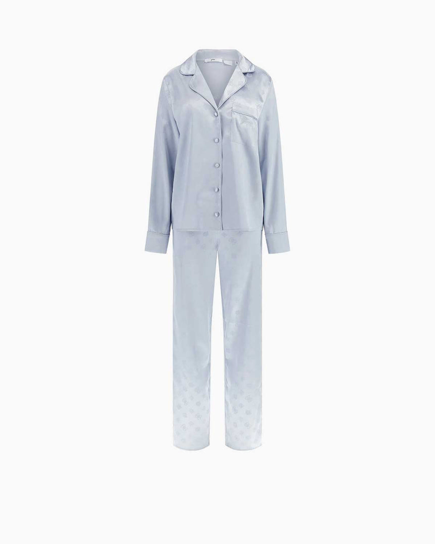Guess Sylvie Kadın Pijama Seti Peony Blue Jacquard