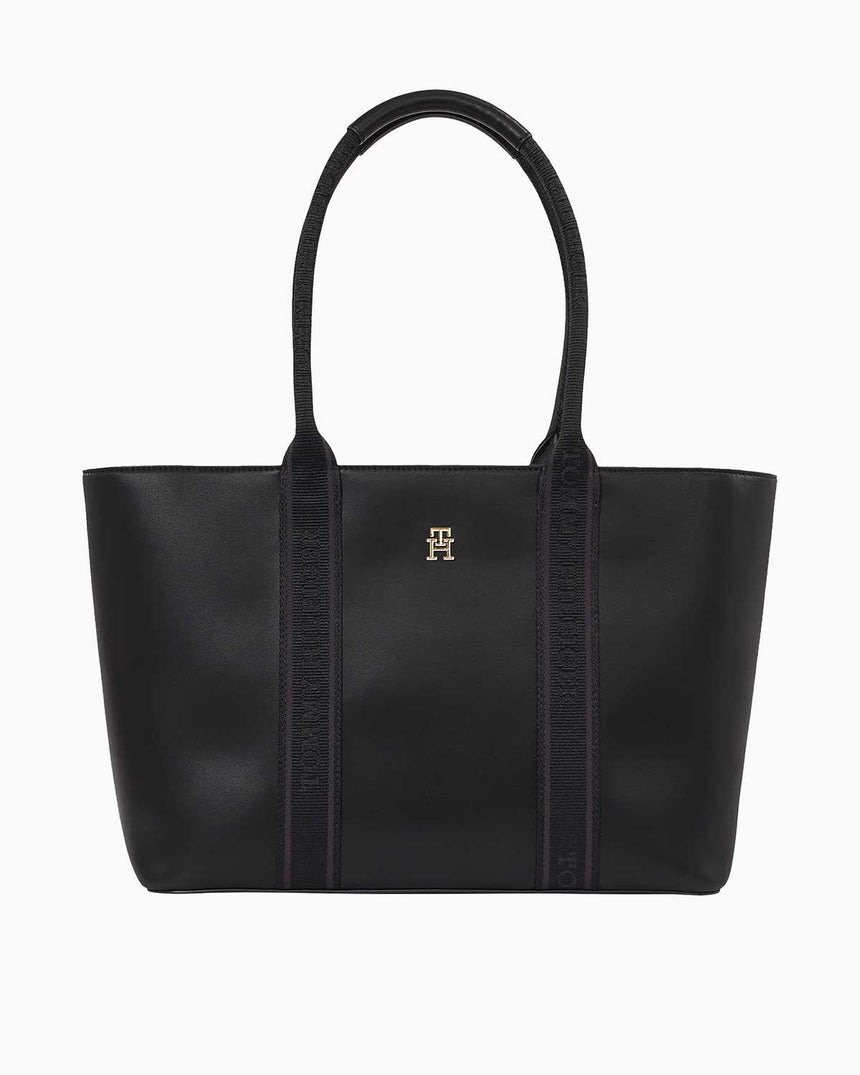 Tommy Hilfiger Logotape Tote Omuz Çantası Black