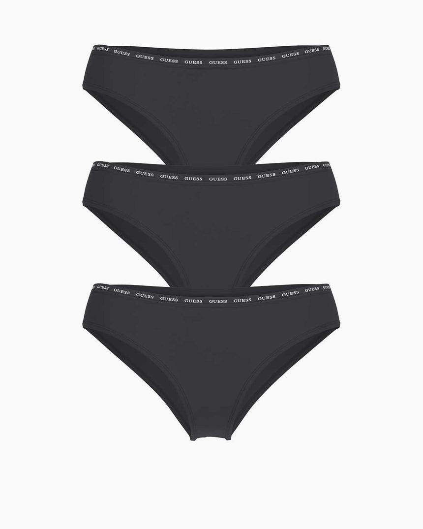 Guess 3Pack Basic Brief Logolu Külot Jet Black A996