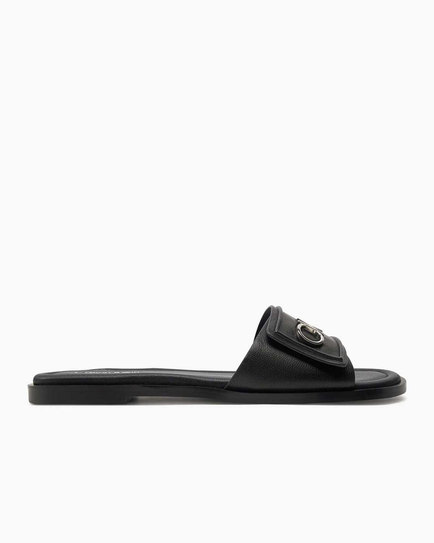 Calvin Klein Flat Slide Metal Logolu Terlik Black