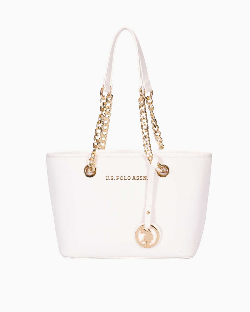 Us Polo Assn Zincir Detaylı Omuz Çantası Beyaz