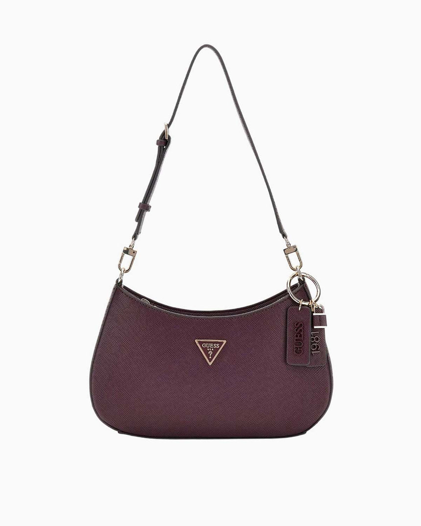 Guess Noelle Top Zip Shoulder Çapraz Askılı Kadın Çantası Aubergine
