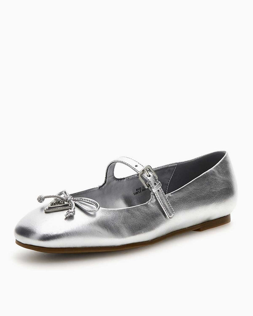 Guess Ballerina Fiyonklu Ayakkabı Silver
