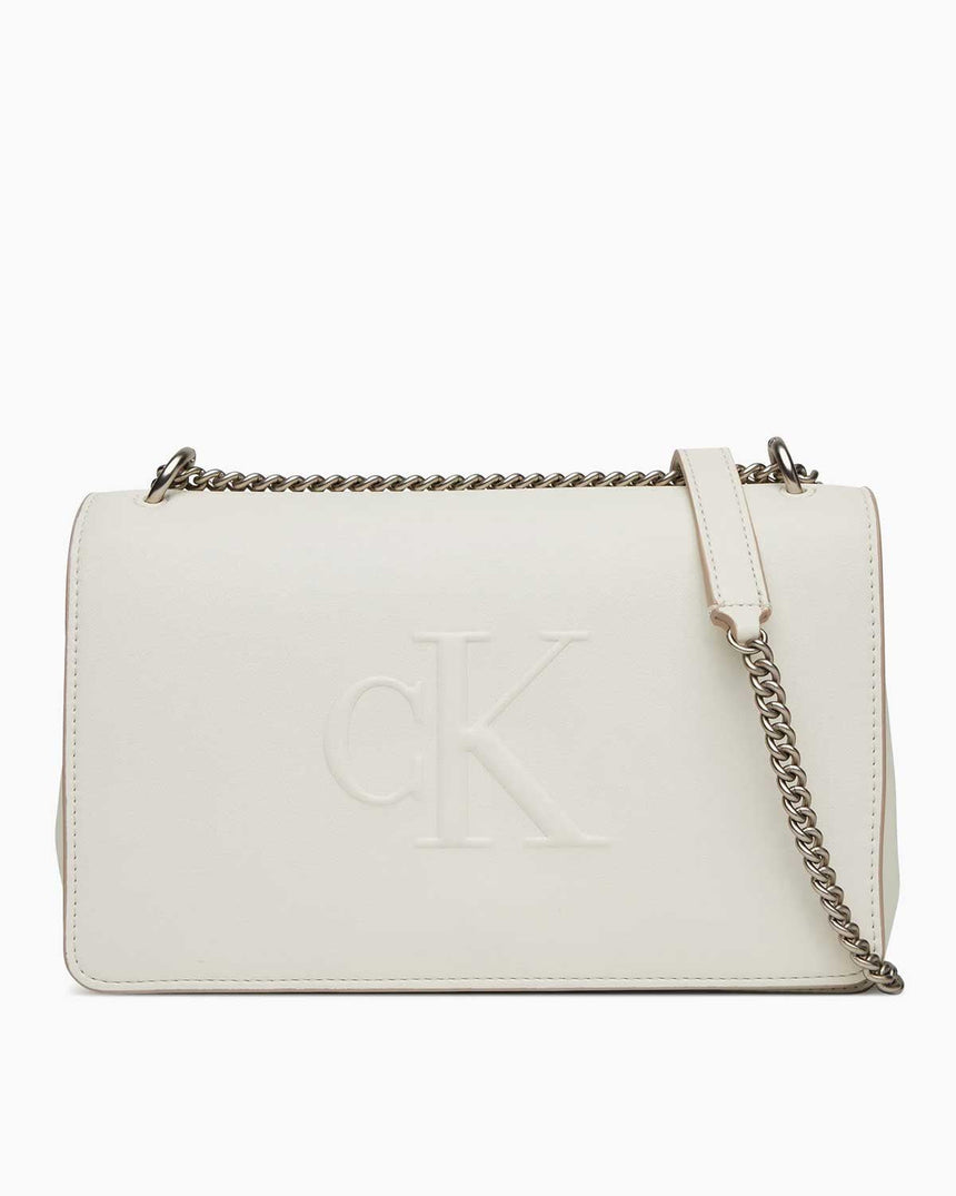 Calvin Klein Sculpted Flap Çapraz Askılı Çanta Lily White