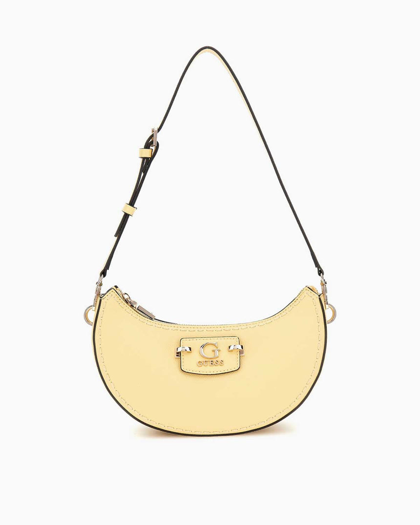 Guess Anadela Top Zip Logo Detaylı Omuz Çantası Cornsilk