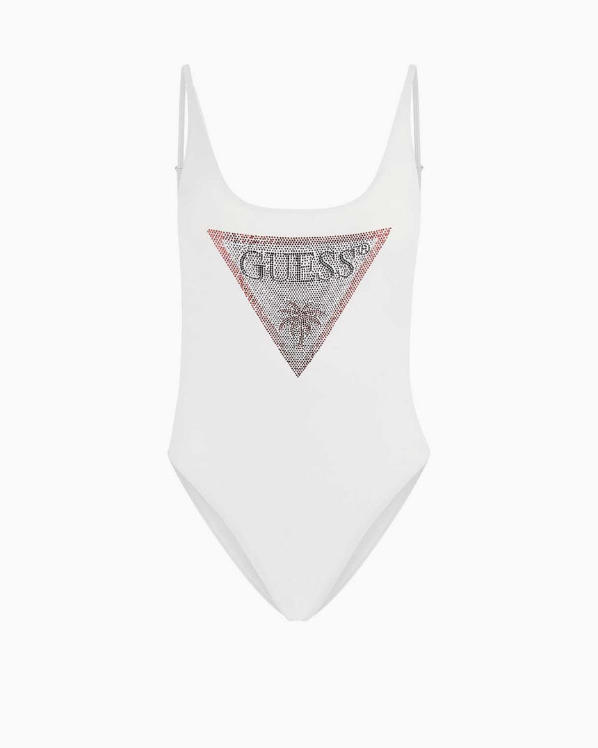 Guess One Piece Rhinestone Mayo Pure White