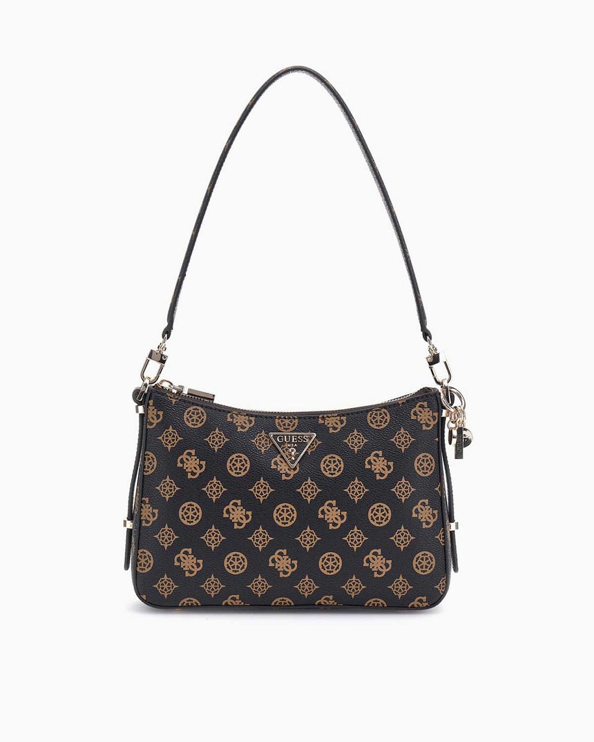 Guess Eco Erica Logo Baskılı Omuz Çantası Mocha Logo