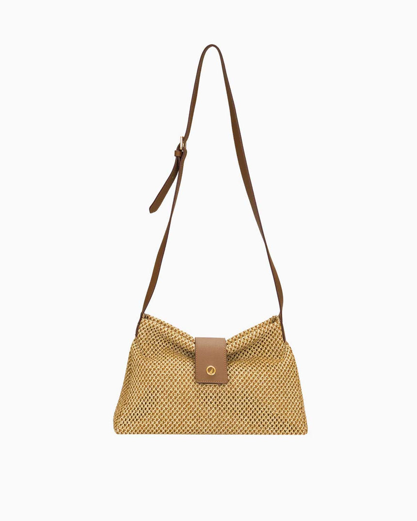 Nautica Hasır Çapraz Askılı Çanta Taba