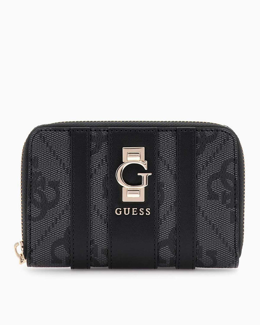 Guess Erenia Orta Boy Fermuarlı Kadın Cüzdan Coal Logo