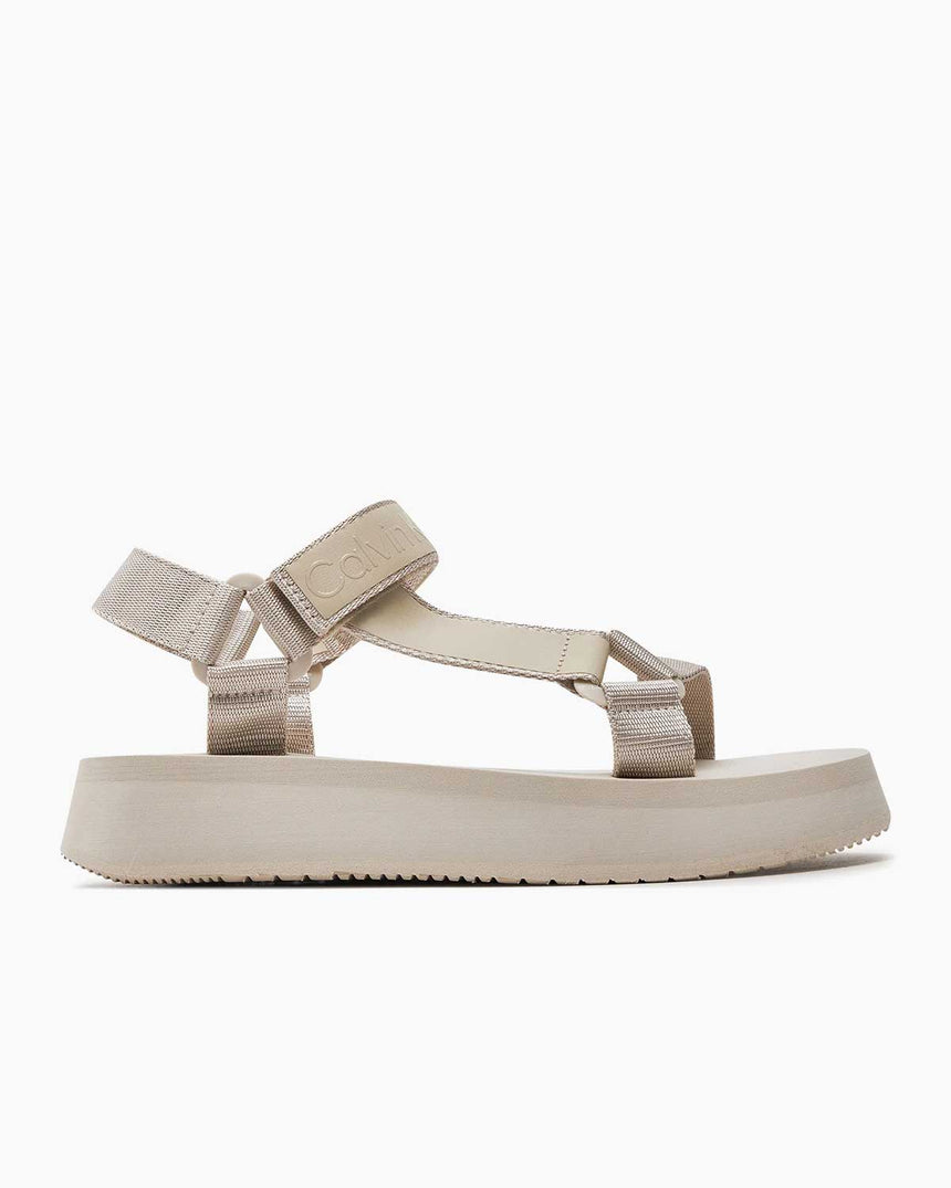 Calvin Klein Velcro Flat Sandalet Eggshell