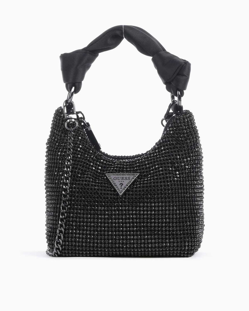 Guess Lua Mini Hobo Taşlı El Çantası Black