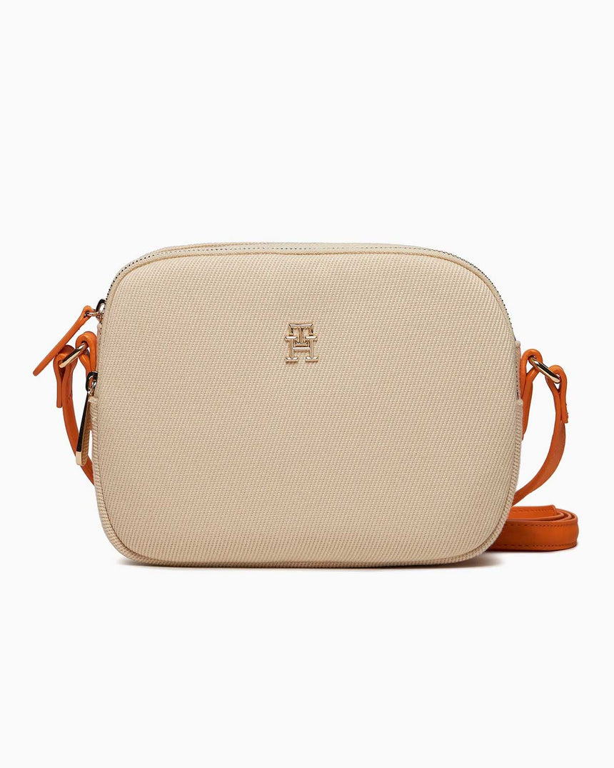 Tommy Hilfiger Poppy Canvas Crossover Çapraz Askılı Çanta Rich Ochre/Natural Canvas