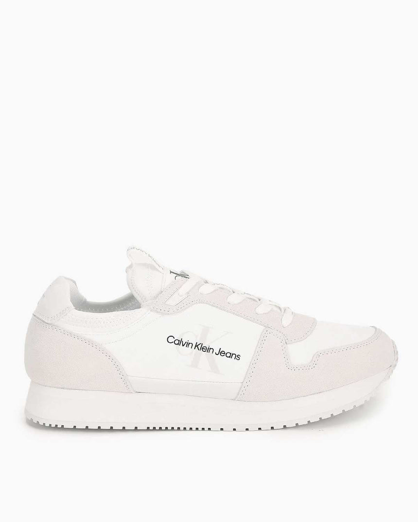 Calvin Klein Runner Sock Lace Up Sneakers Bright White/Eggshell