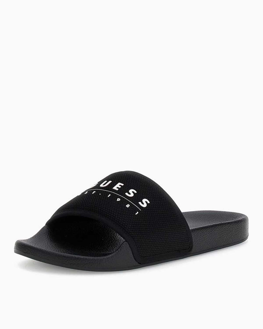 Guess Logo Yazılı Terlik Black