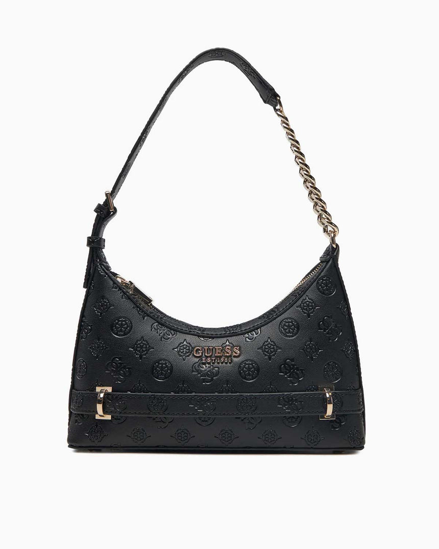 Guess Zarela Zincir Detaylı Omız Çantası Black Logo