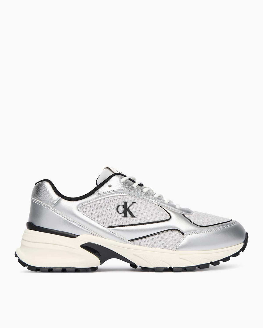 Calvin Klein Trailblazer Hike Runner Mesh Erkek Sneaker Silver/Black/Marshmallow