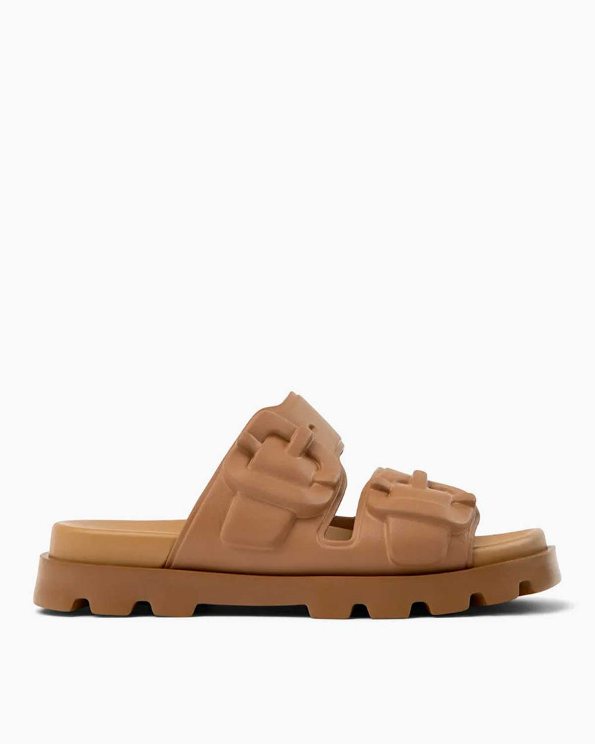 Camper Brutus Çift Bantlı Terlik Kahverengi