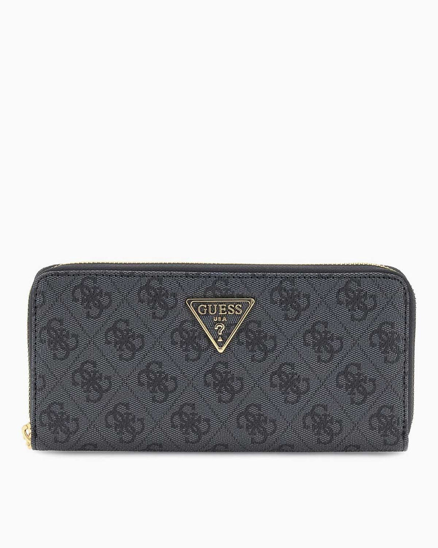 Guess Access Laurel II Büyük Boy Fermuarlı Kadın Cüzdan Coal Logo