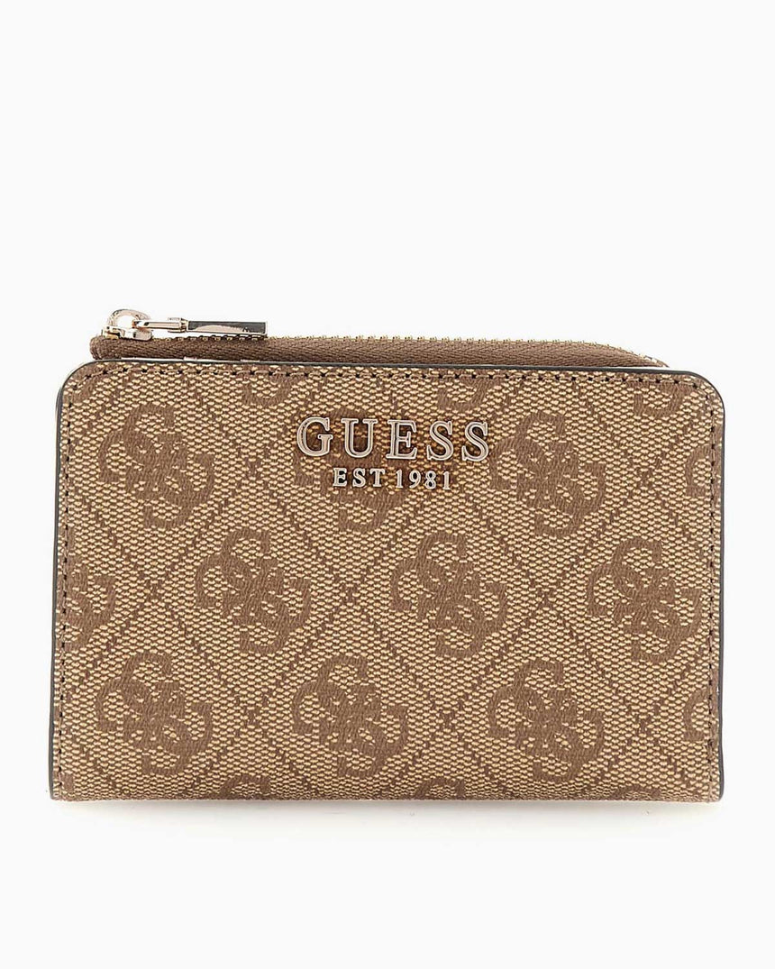 Guess Laurel Slg Zip Around Cüzdan Latte Logo