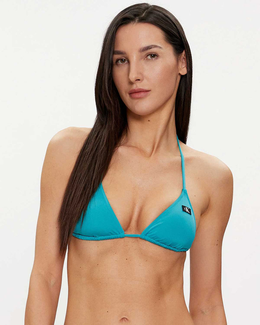 Calvin Klein Triangle Swim Tops Bikini Üstü Blue