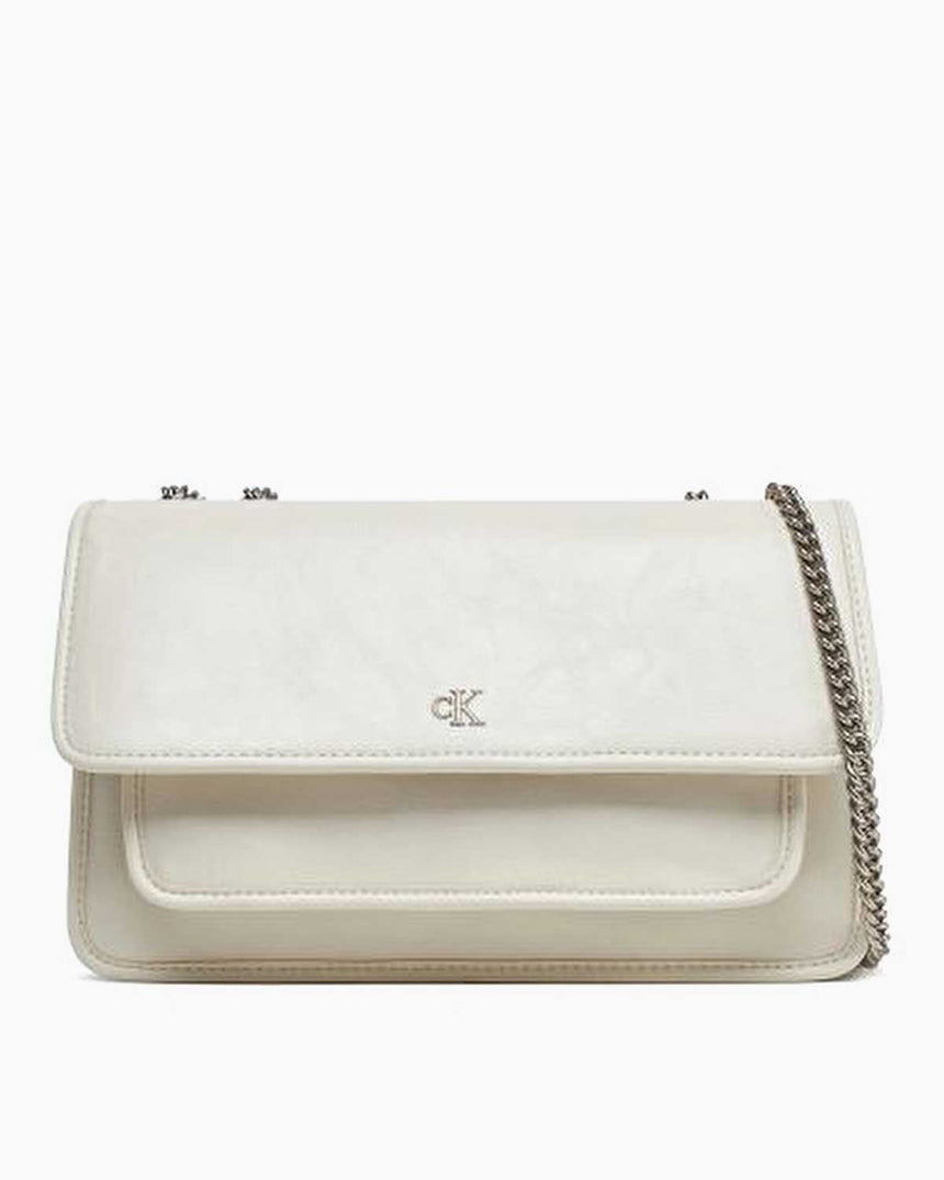 Calvin Klein Chain Flap Omuz Çantası Chalk