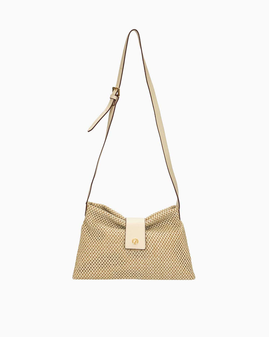 Nautica Hasır Çapraz Askılı Çanta Bej