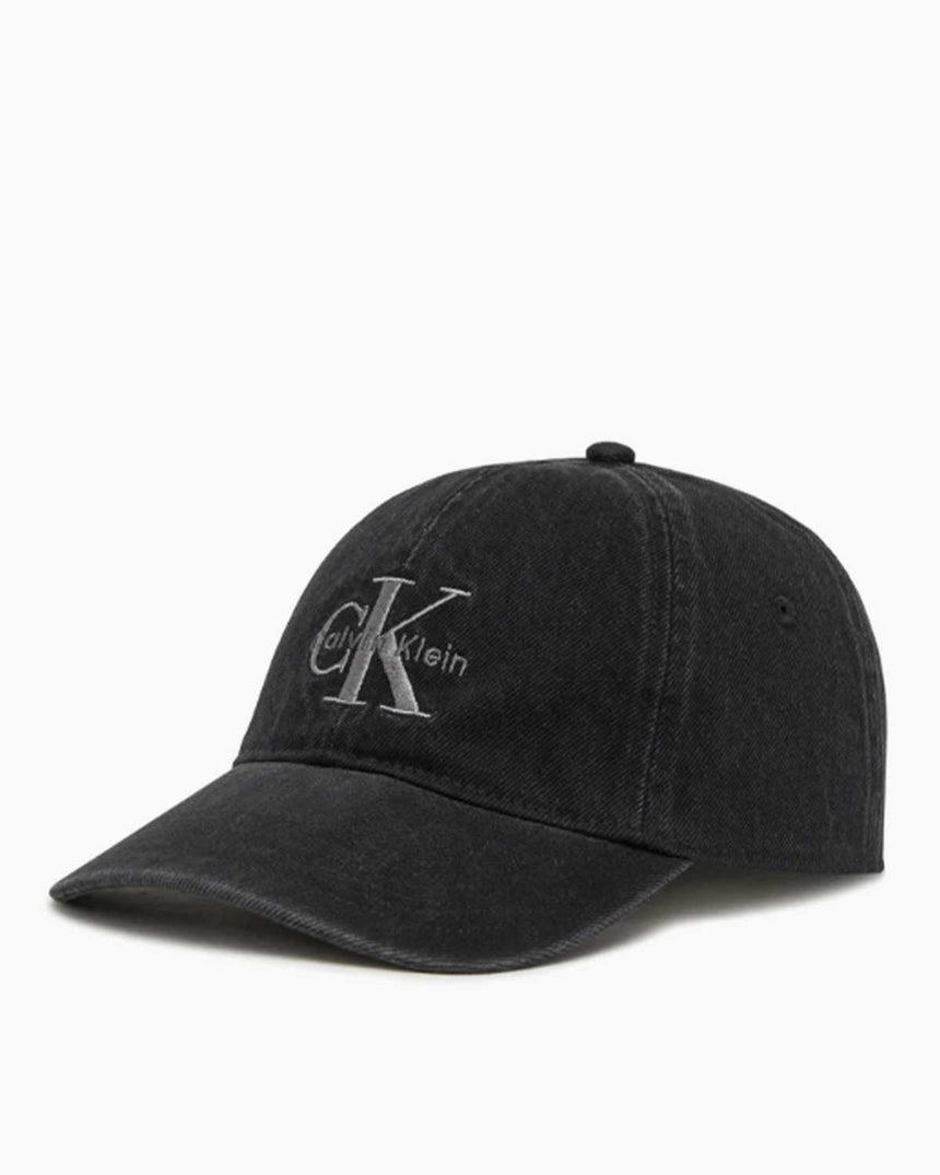 Calvin Klein Mono Logo Nakışlı Kot Erkek Şapka Na Black