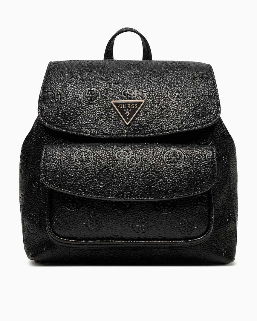Guess Cresdia Small Flap Logolu Sırt Çantası Black