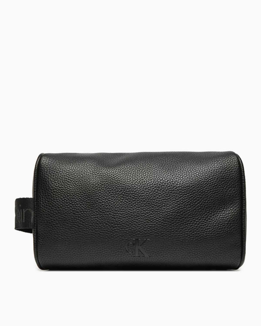 Calvin Klein Logo Emboss Dopp Kit Erkek Washbag Black