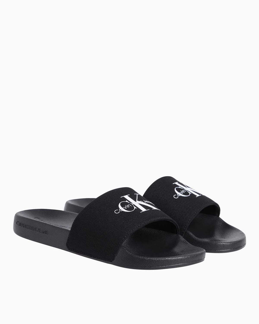 Calvin Klein Slide Monogram Flip Flops Terlik Triple Black