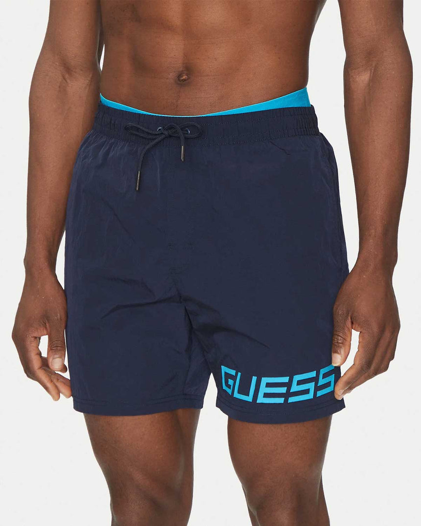 Guess Swimtrunk Medium Hammared Deniz Şortu Smart Blue