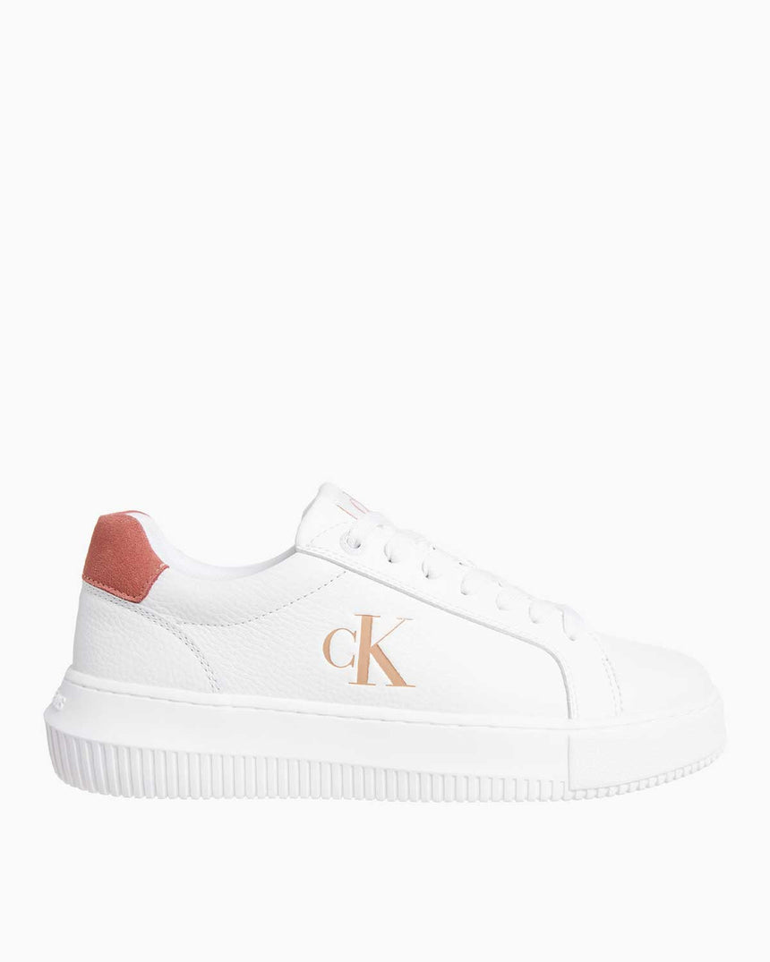 Calvin Klein Chunky Cupsole Low Lace Up Sneaker Bright White/Tuscany