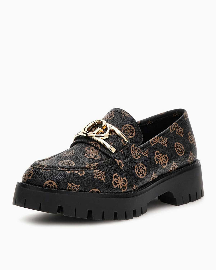 Guess Ilary Monogram Desenli Ayakkabı Brown / Ocra