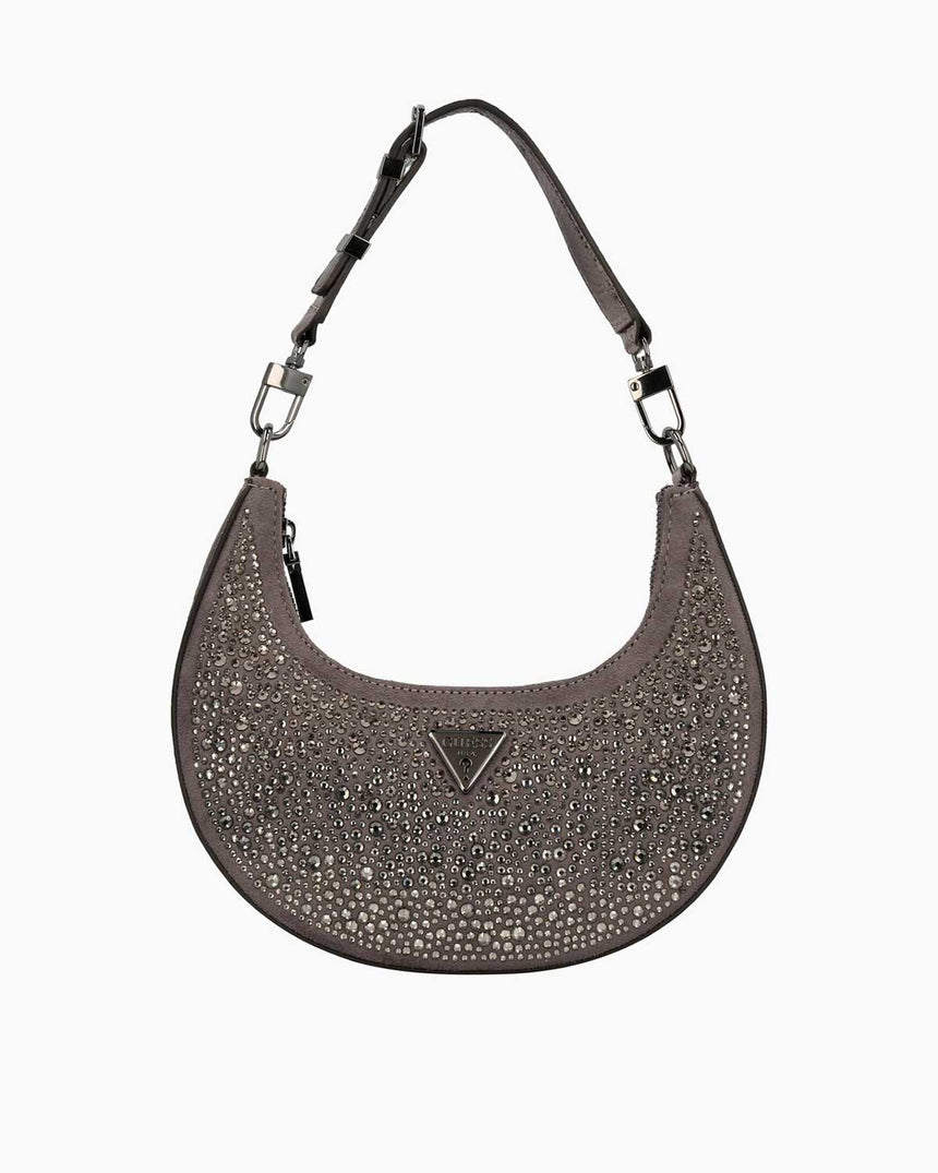 Guess Lua Taşlı Omuz Çantası Pewter