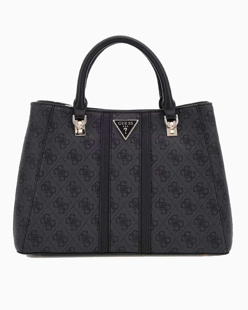Guess Noreen Satchel Monogram El Çantası Coal Logo
