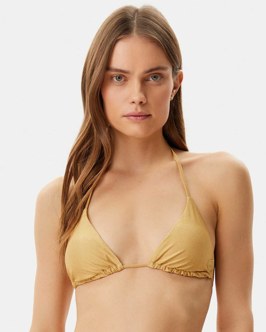 Guess Removable Padded Triangle Bikini Üstü Light Rich Gold