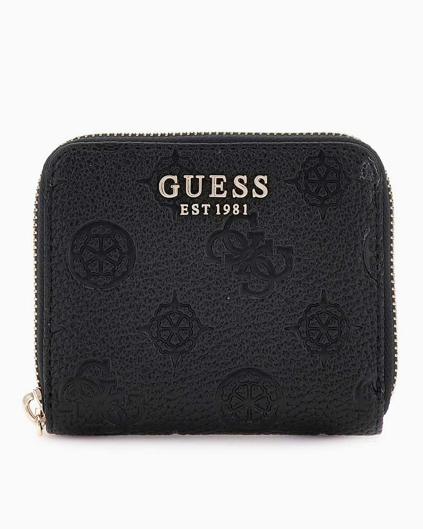 Guess Cresidia II Fermuarlı Küçük Boy Kadın Cüzdan Black Logo