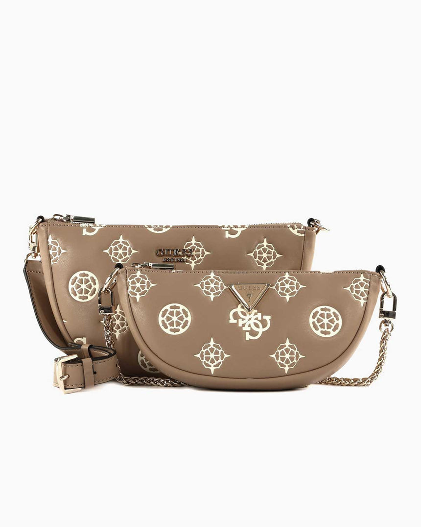 Guess Deesa Logo Zincirli Çapraz Askılı Çanta Taupe Logo