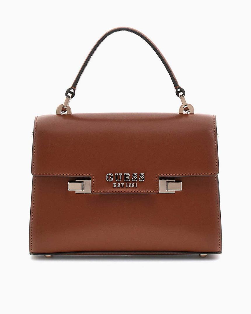Guess Eco Handle Flap Mini Kapaklı El Çantası Cognac