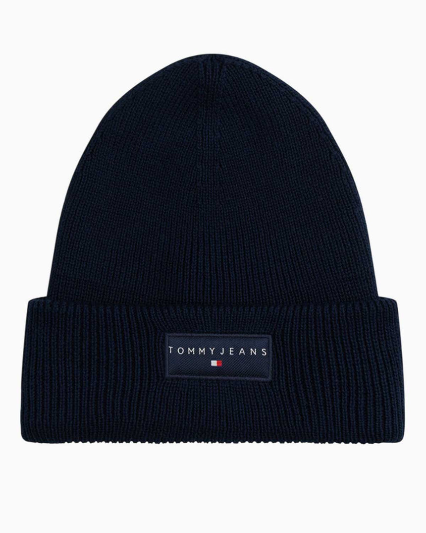 Tommy Hilfiger Çizgisel Logolu Erkek Bere Dark Night Navy