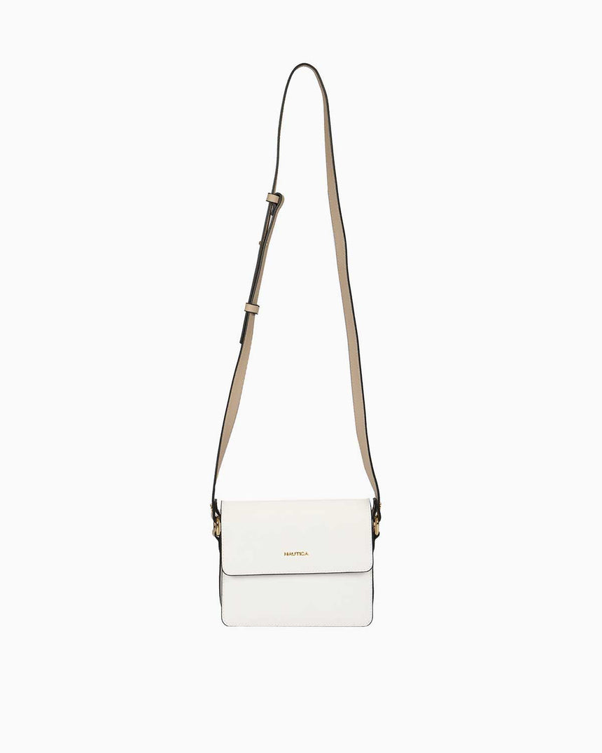 Nautica Mıknatıs Kapaklı Çapraz Askılı Çanta Beyaz