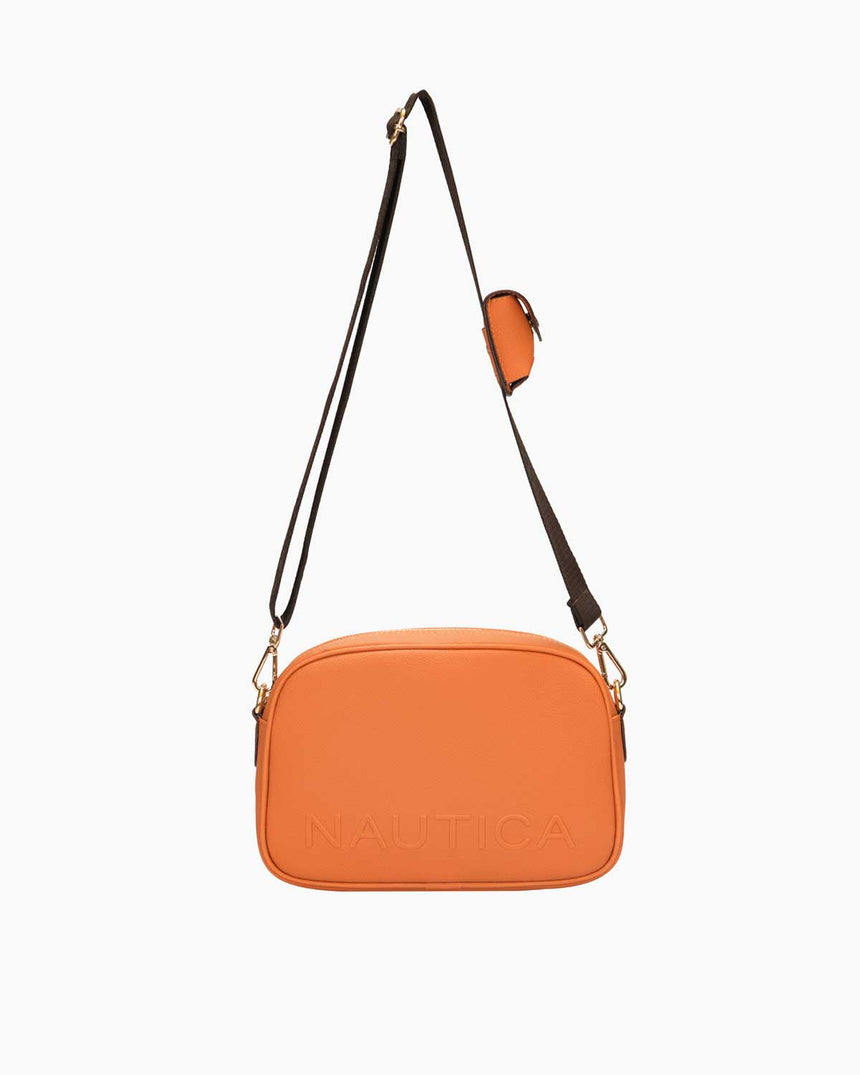 Nautica Mini Cüzdan Detaylı Çapraz Askılı Çanta Koyu Turuncu